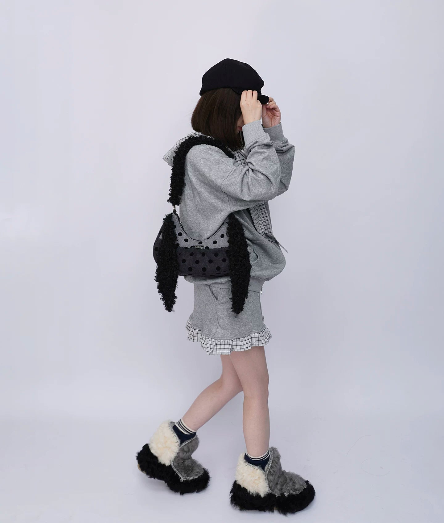Furry Strap Mini Shoulder Bag