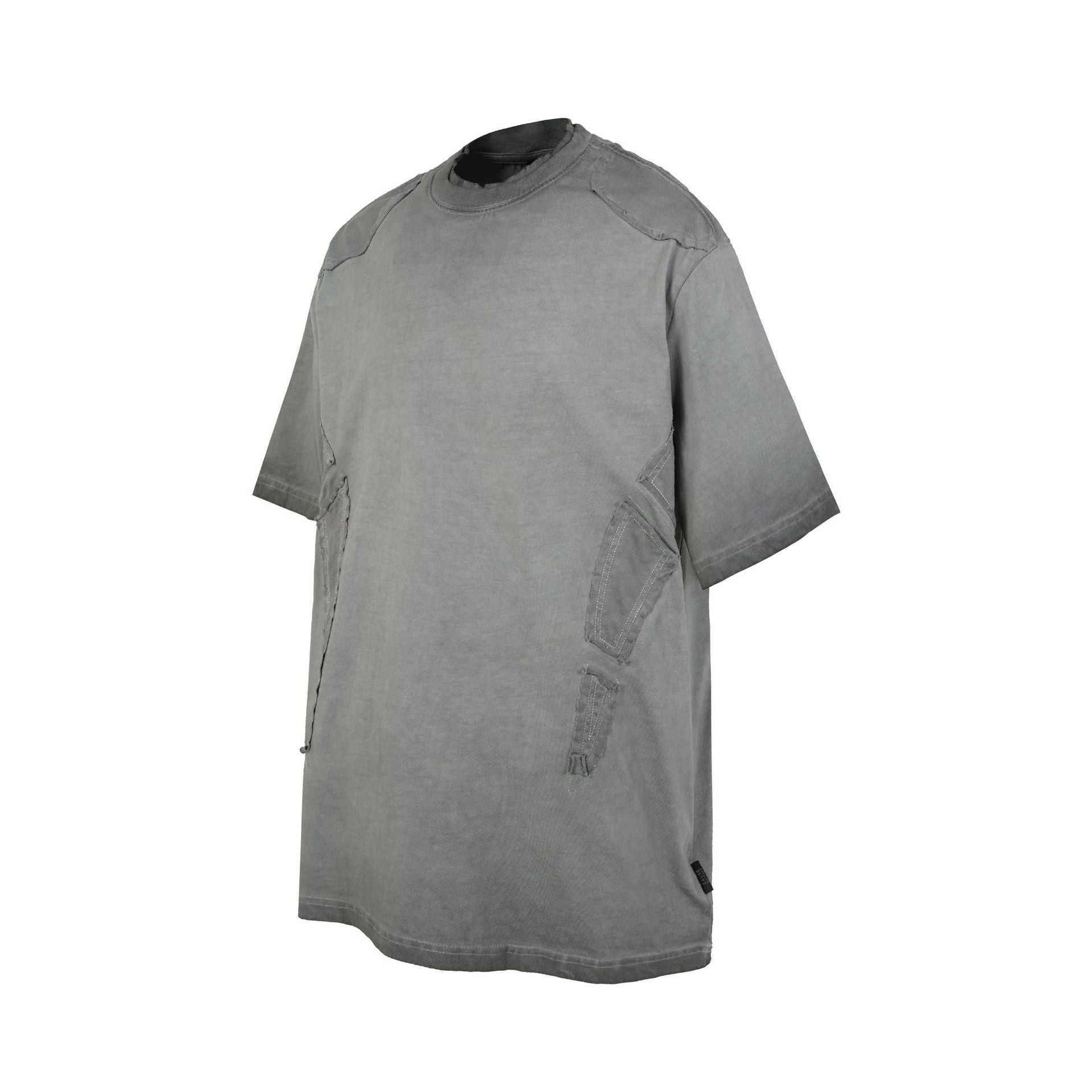 Utility Patchwork Washed Damage Short Sleeve T-Shirt