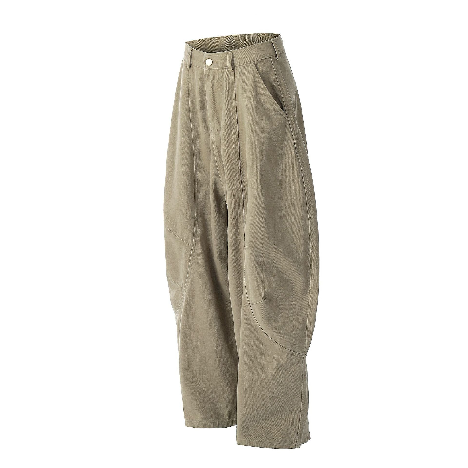 Wide Leg Curved Cargo Pants