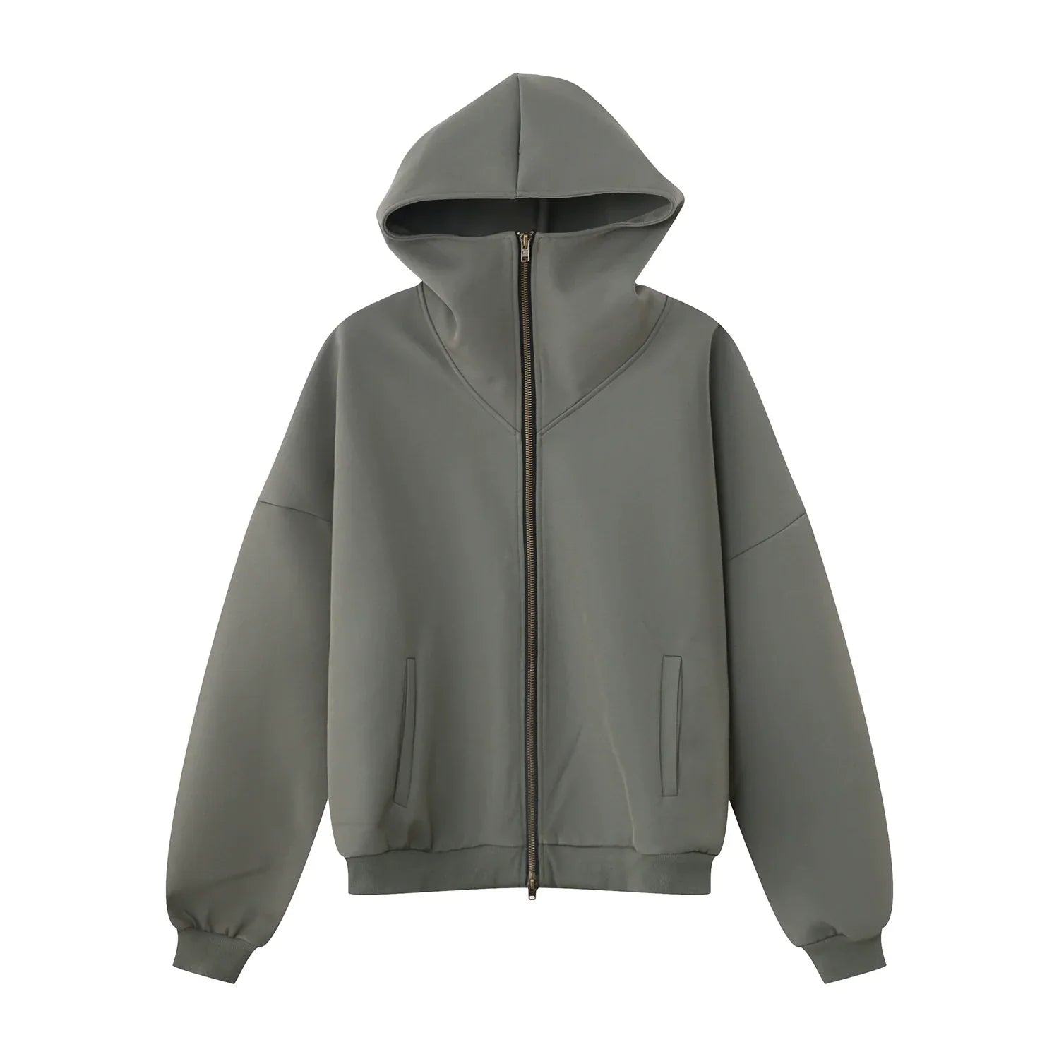 Oversize Double Zipper Sweat Hoodie & Pants Setup