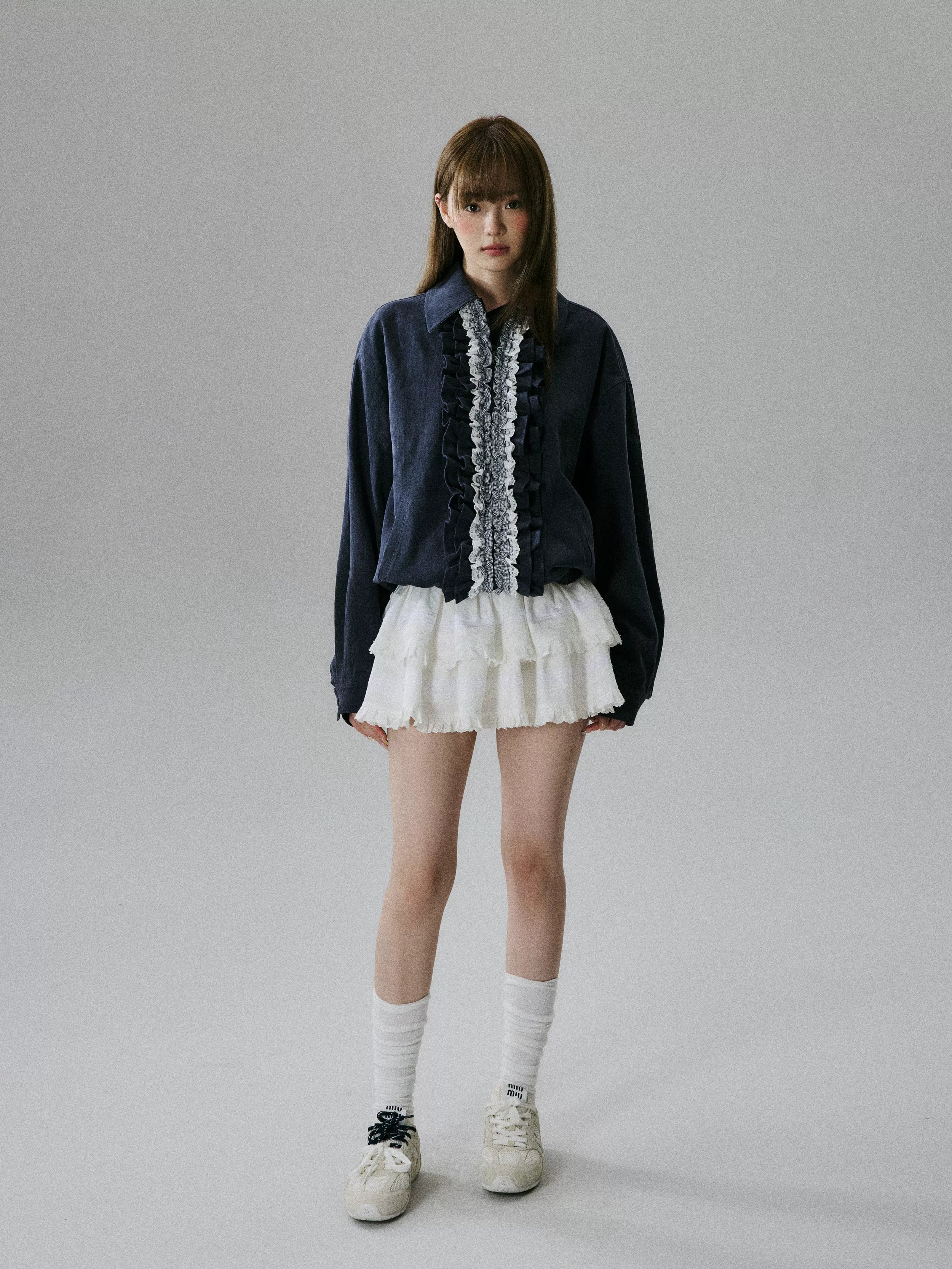 Ruffled Lace Detail Jacket