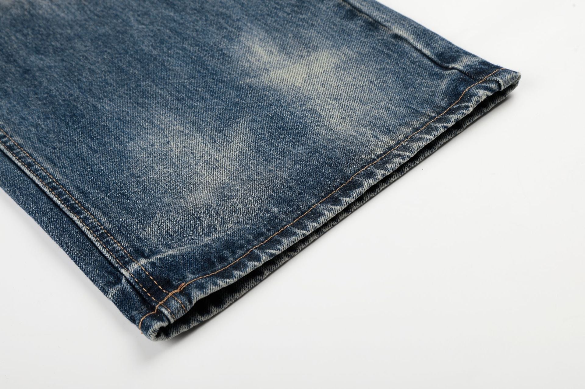 Washed Whiskers Lightning Wide Leg Denim Jeans
