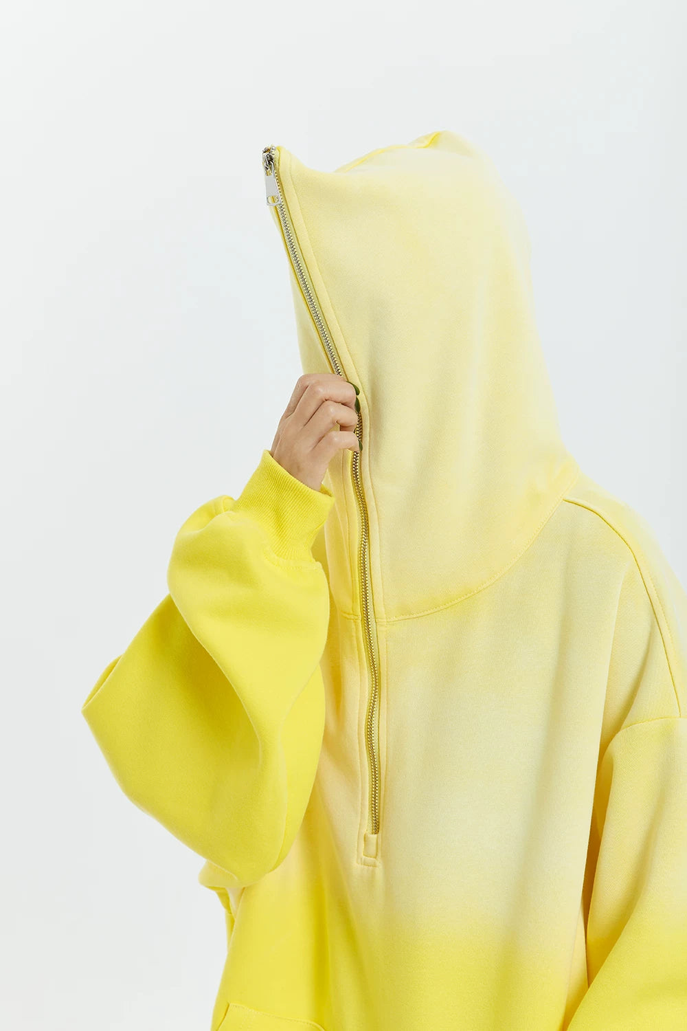 Gradient Half Zip Oversize Hoodie