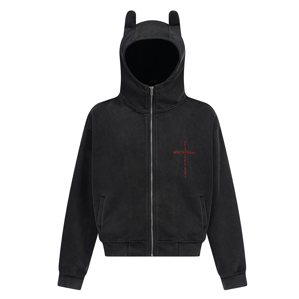 Devil Ear Washed Zipper Hoodie