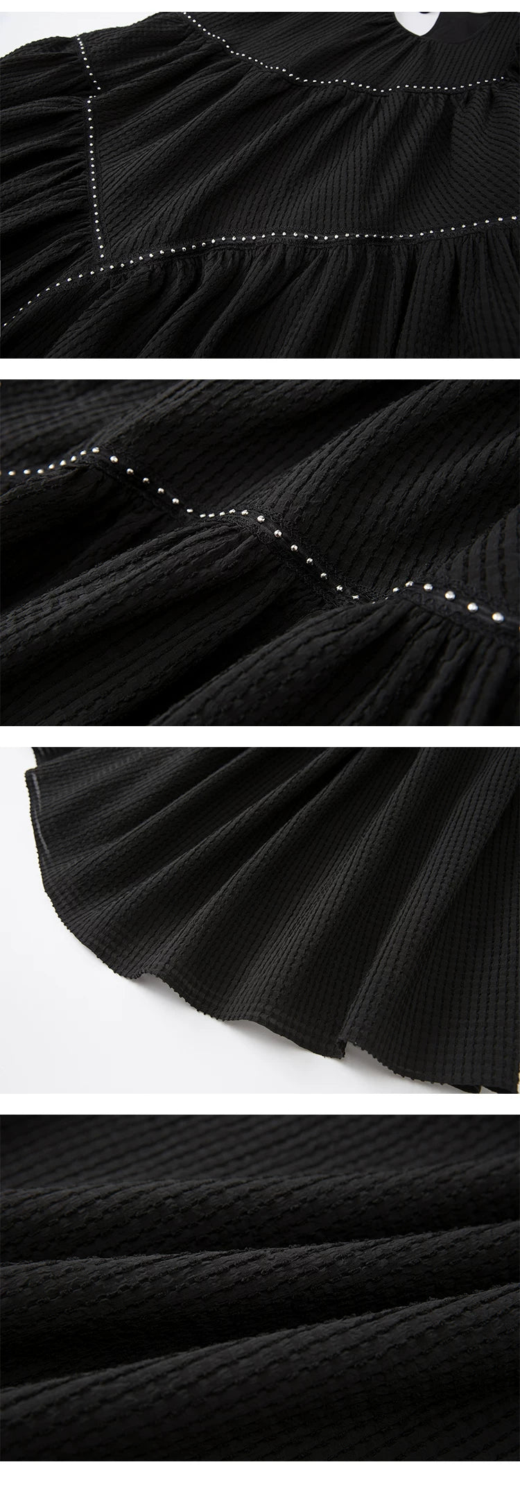 Jacquard Design Short Sleeve Dress With Irregular Hem Length