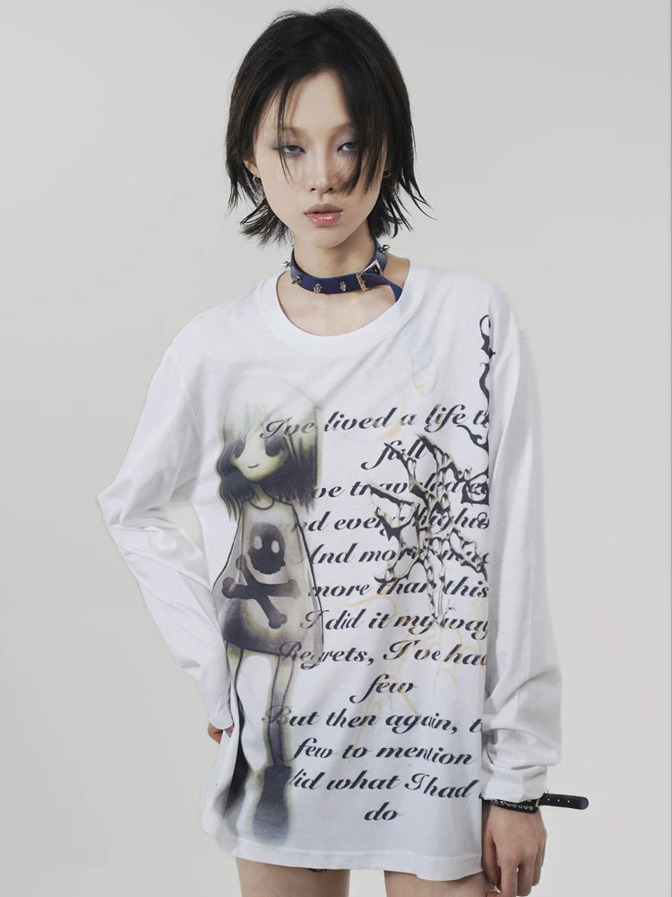 Anime Print Long Sleeve T-Shirt