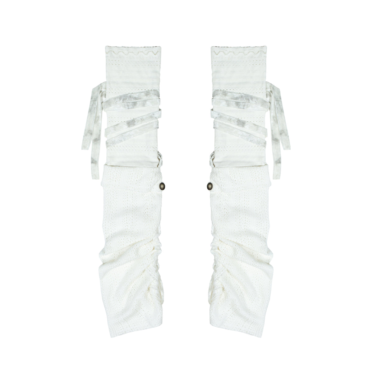 Flared Hem Patchwork Knit Layered Socks