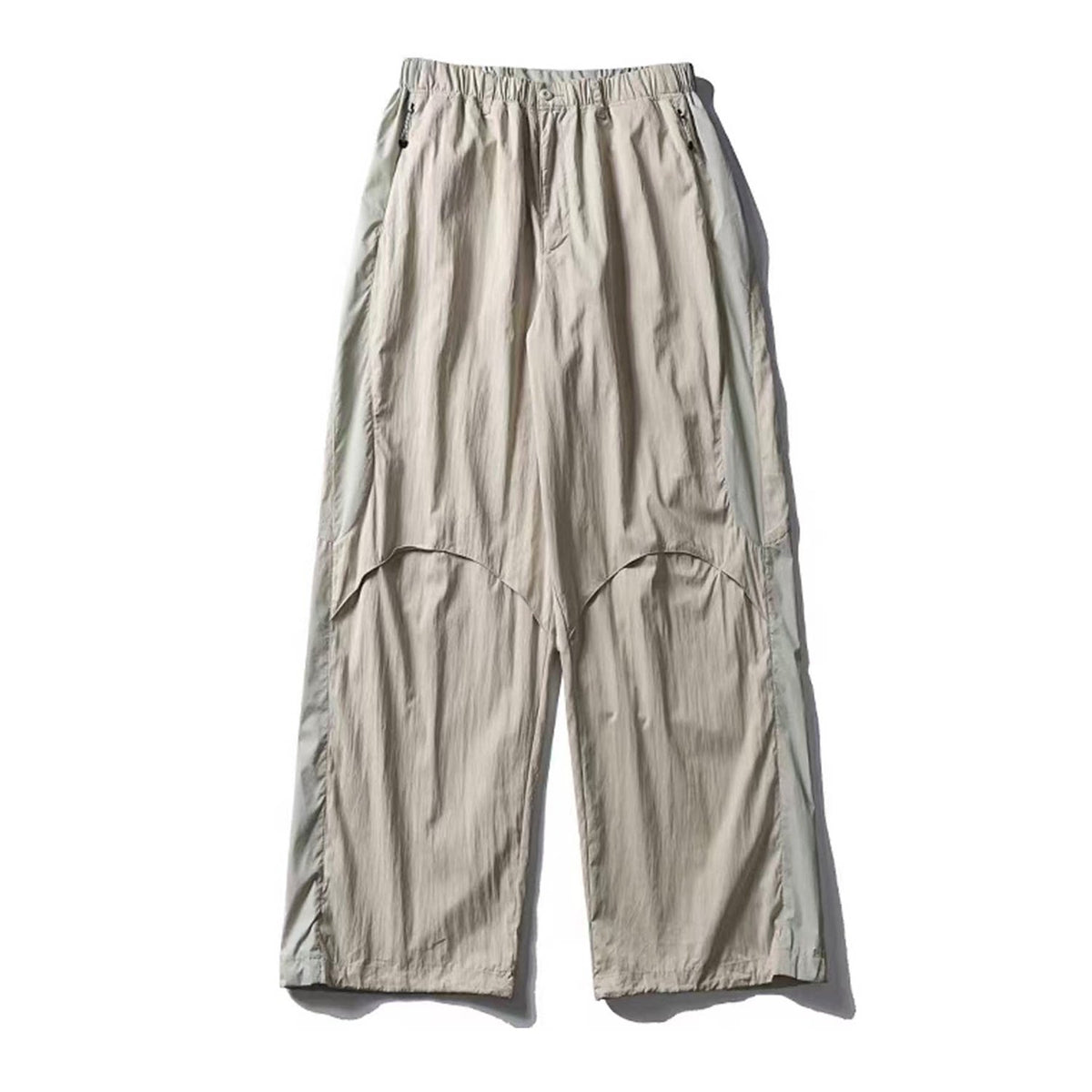 Oversize Nylon Hooded Jacket & Panel Wide Leg Pants Setup