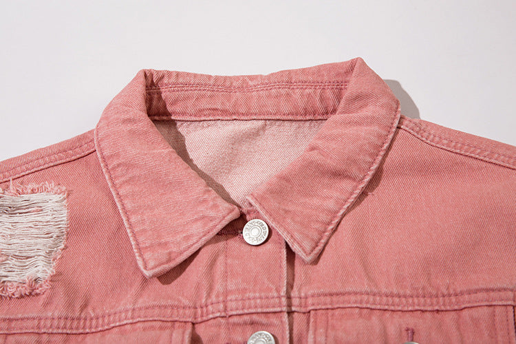 Chaqueta vaquera corta desgastada