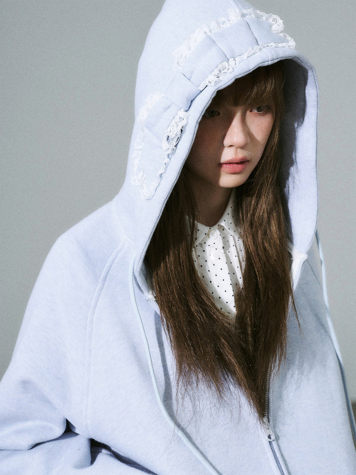 Bow Design Zipper Hoodie