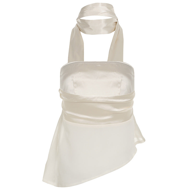 New Fashion trend - Mesh Stitched Tie Bevel Top