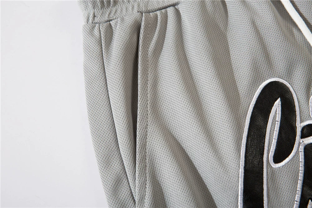Letter Embroidered Basketball Shorts