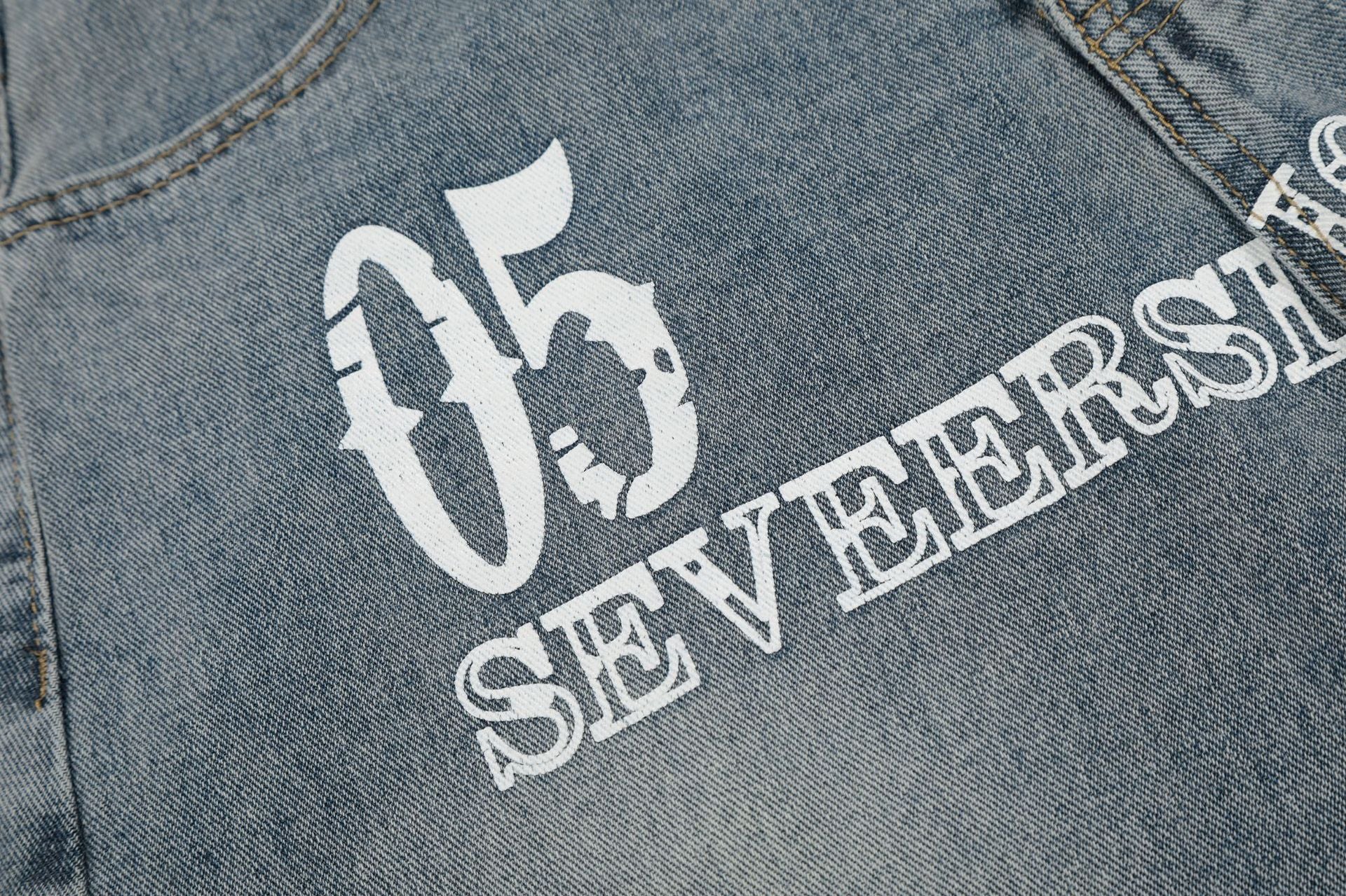 Button Fly Curved Wide Leg Denim Jeans