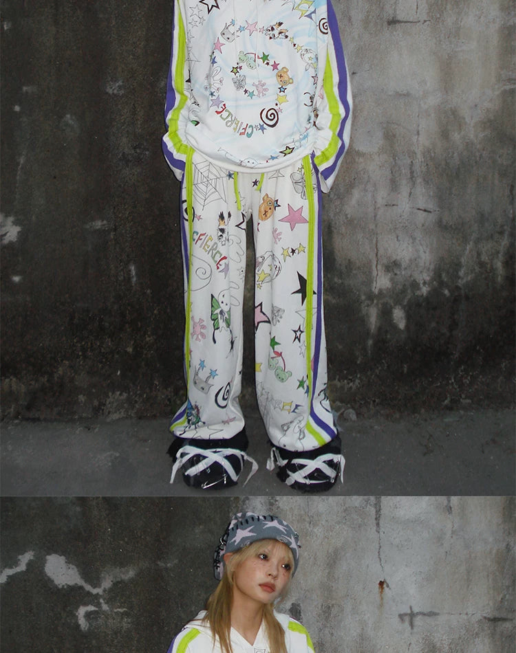 Pantalones de chándal con estampado de grafiti