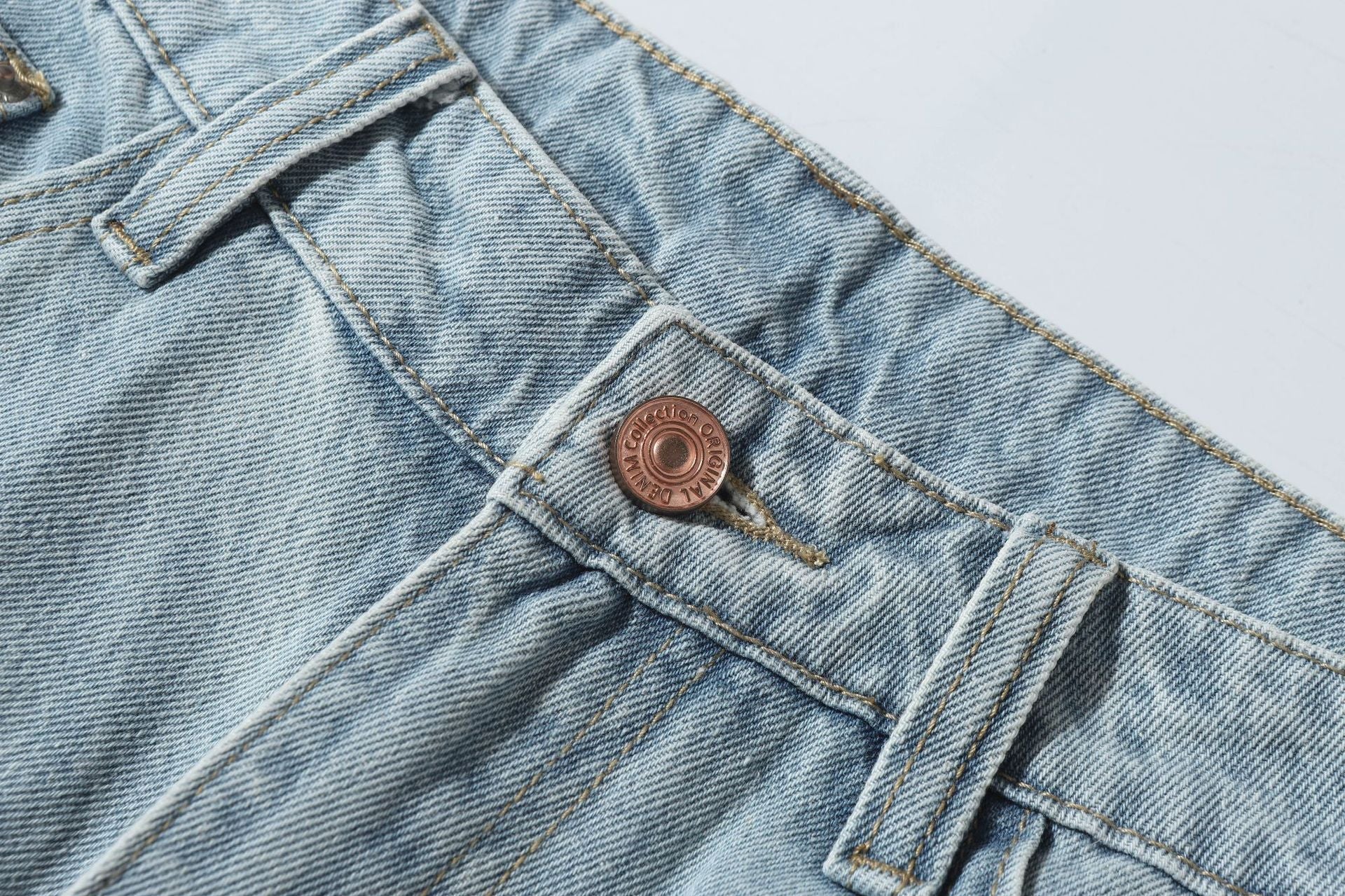 Washed Multi-Pocket Denim Jort