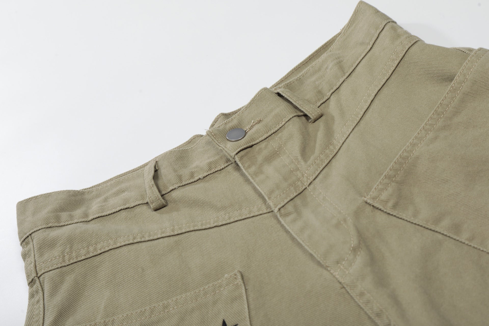 Washed Embroidery Wide Leg Jort