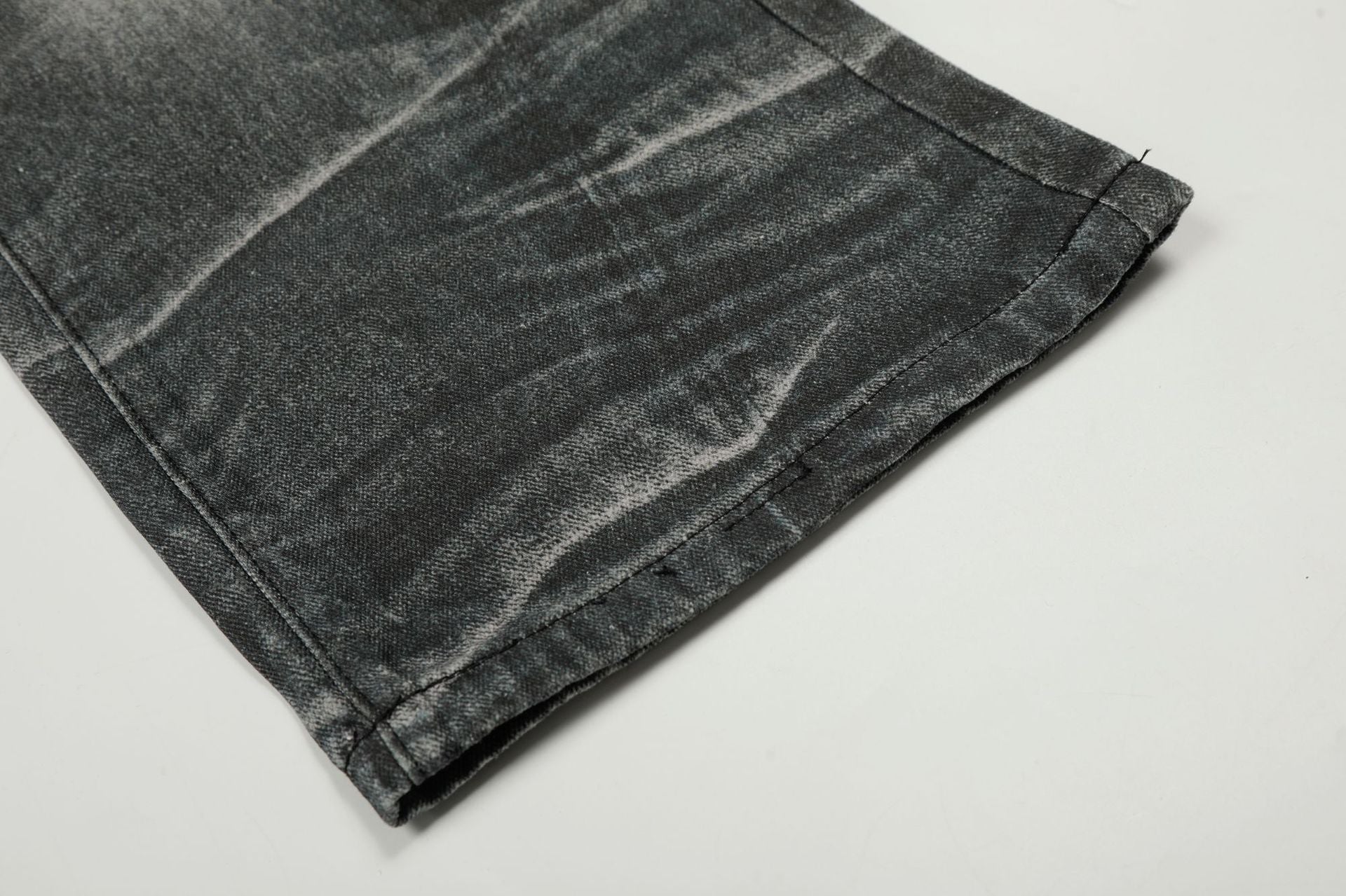 Washed Whisker Straight Denim Jeans