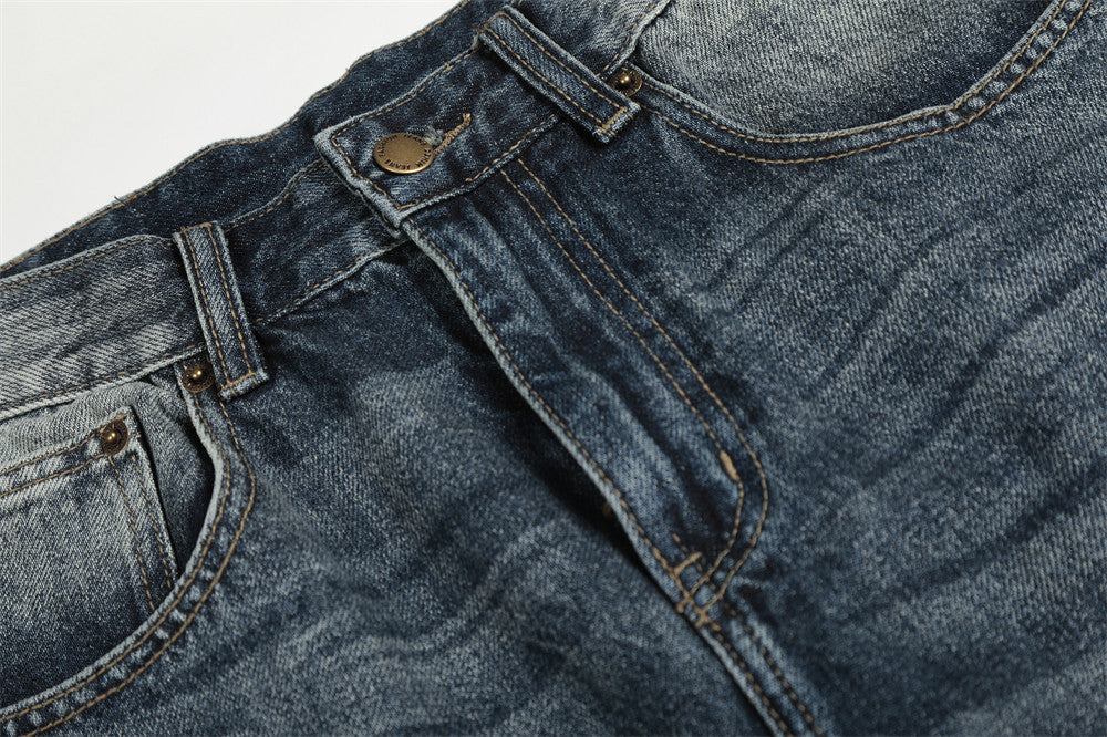 Faded Gradient Wide-Leg Denim Jeans
