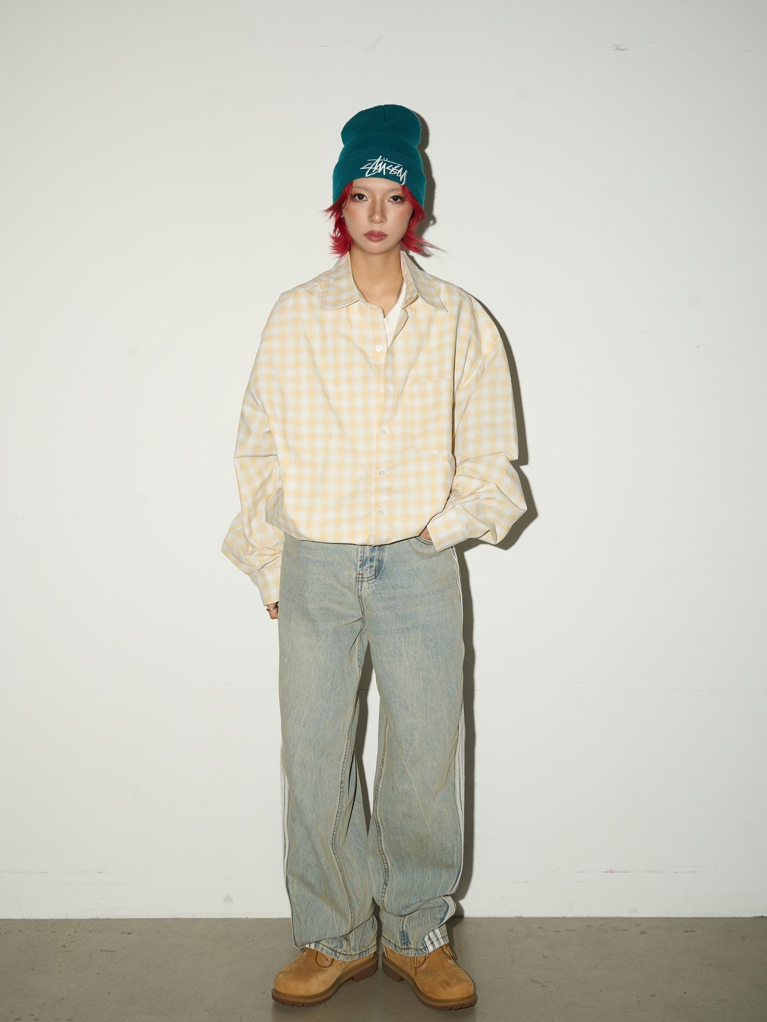 Three-Stripe Damage Denim Jeans