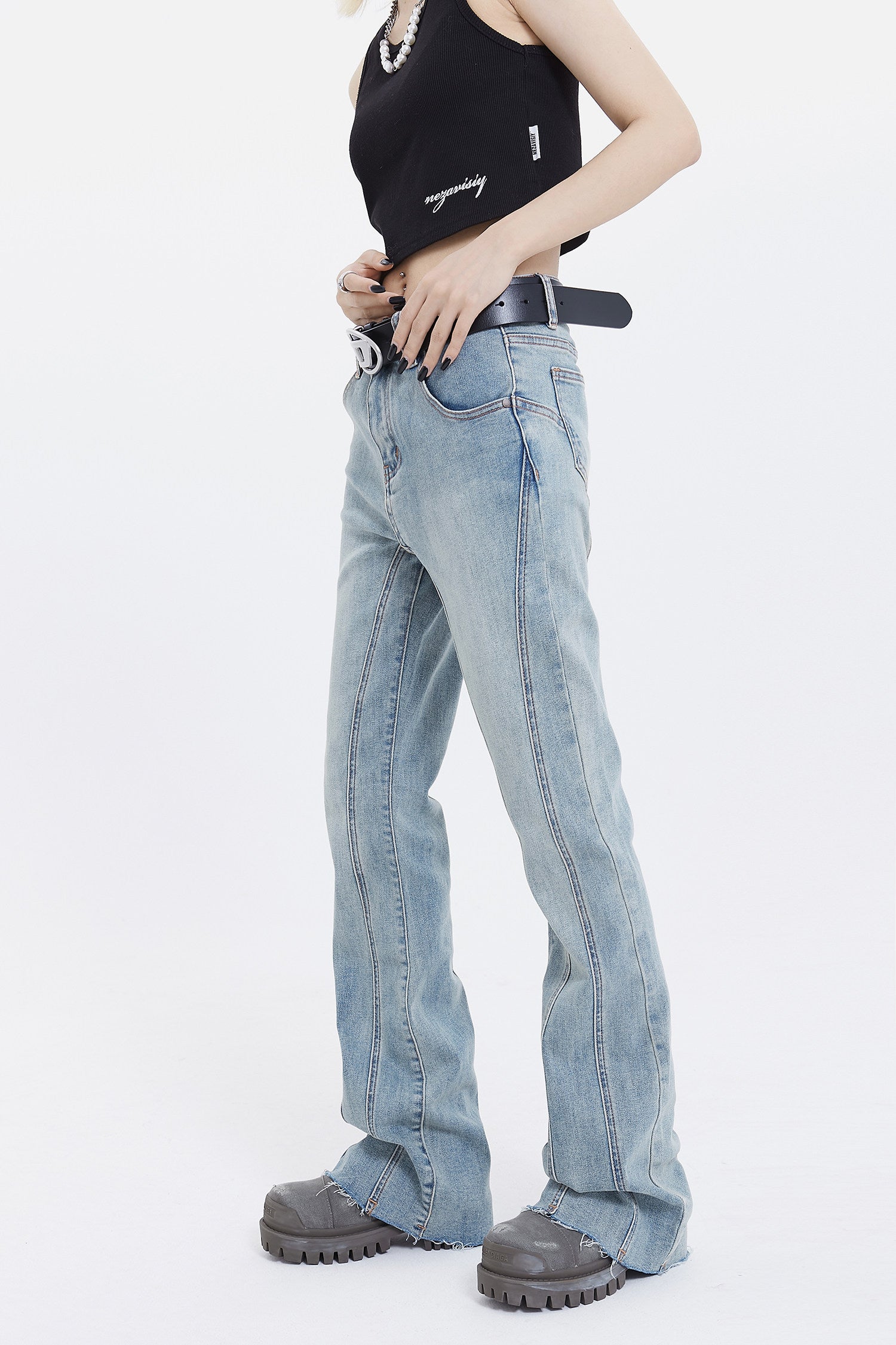 Fade Seam Flare Denim Jeans