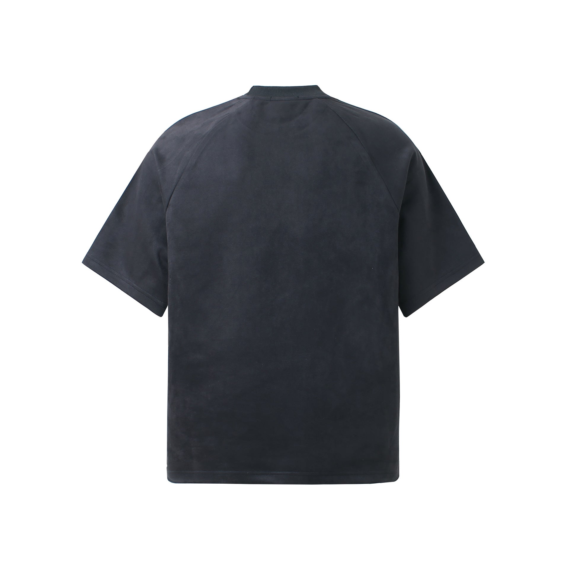 Color Block Suede Logo Short Sleeve T-Shirt