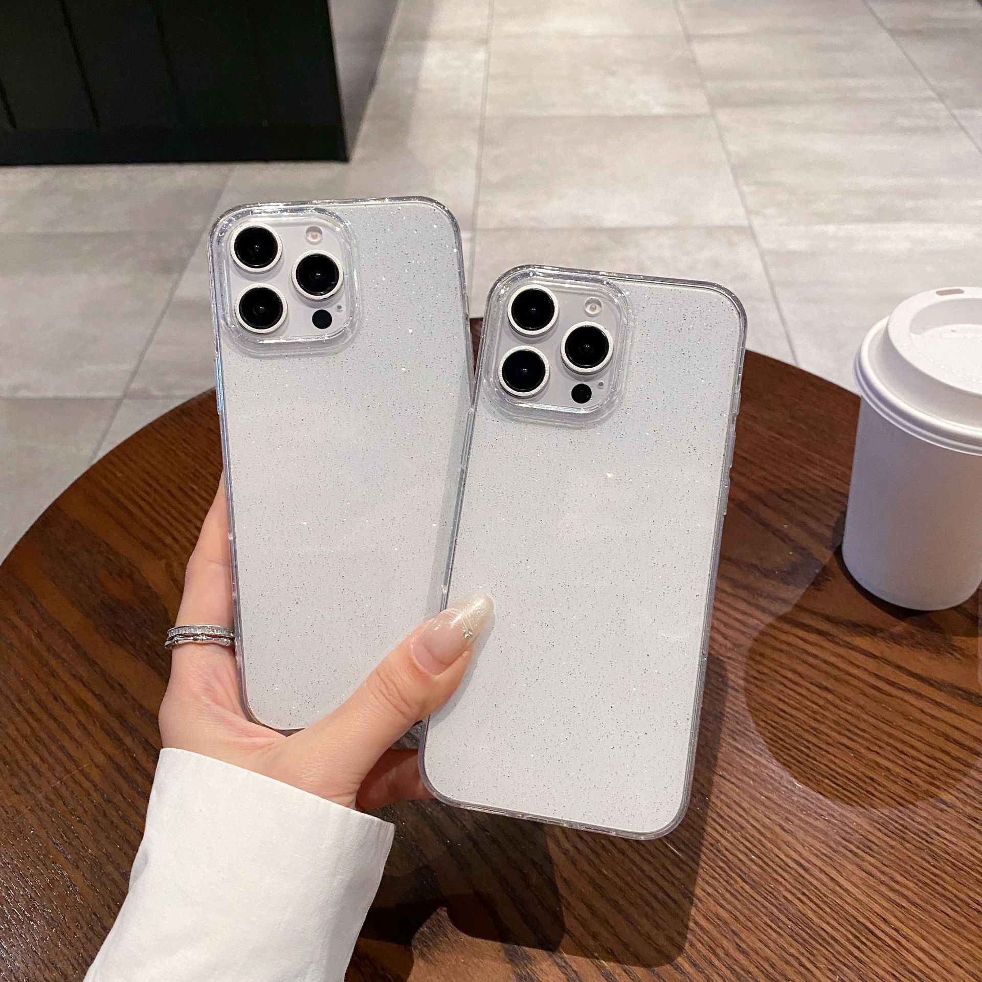 Transparent Fine  Simple Glitter Case