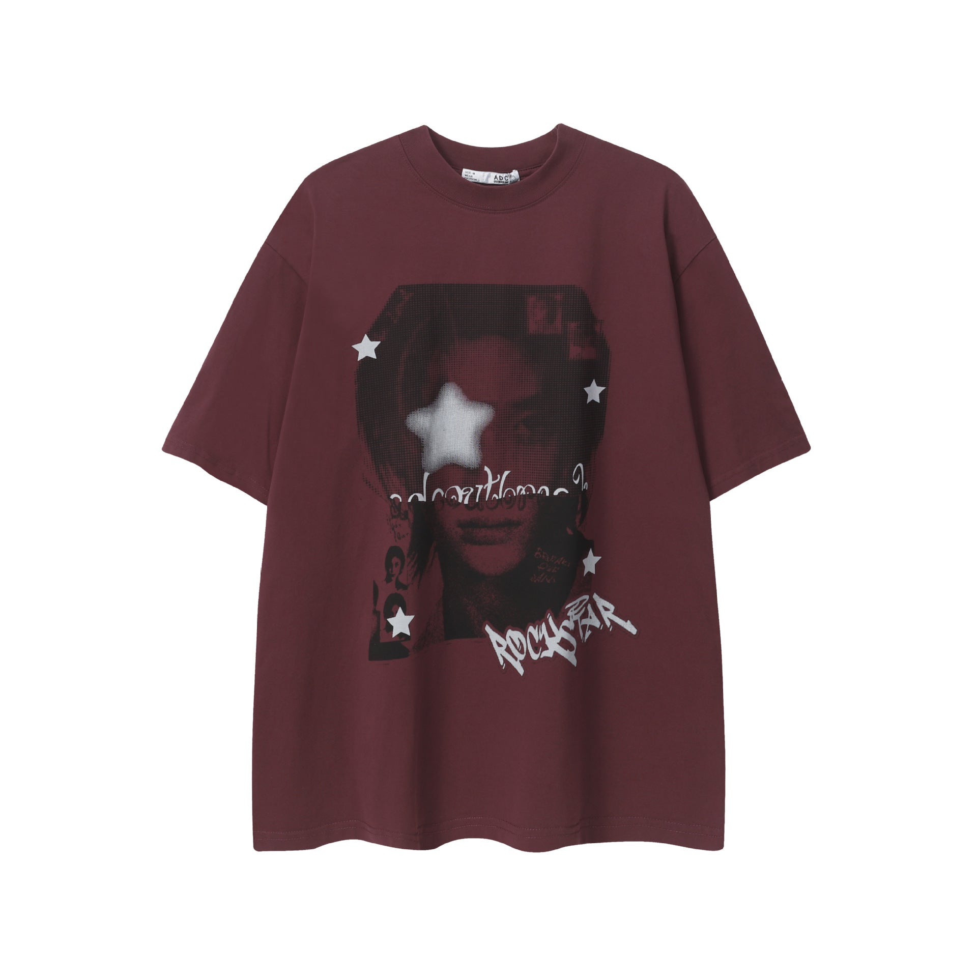 Oversize Portrait Print Short Sleeve T-Shirt