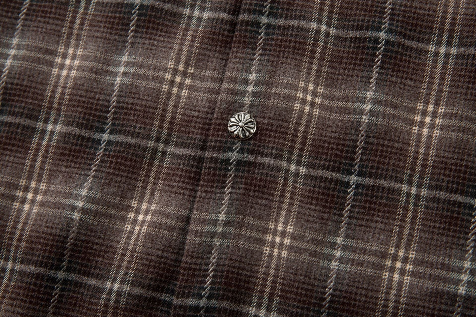 Plaid Letter Embroidery Fake Layered Long Sleeve Shirt