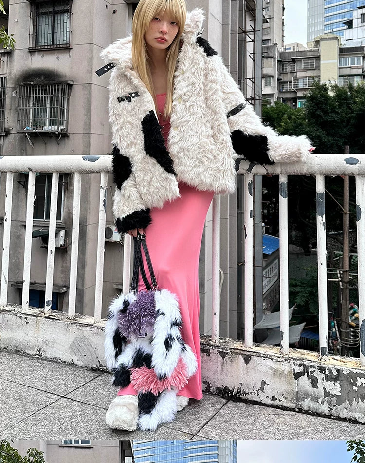 Patchwork Fake Fur Jacket