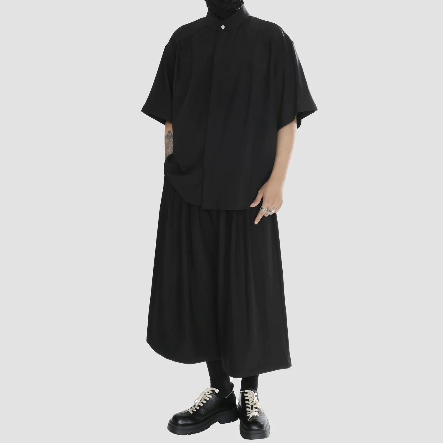 Chemise légère à manches courtes unie