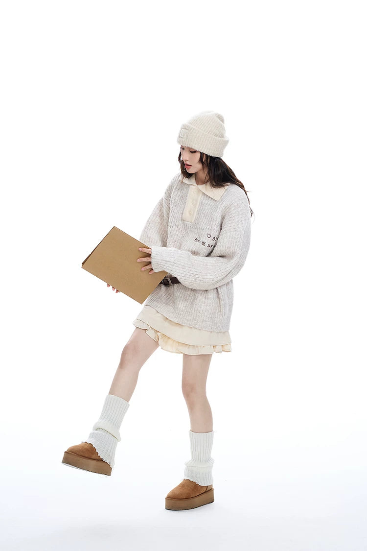 Pullover Polo Knit Sweater