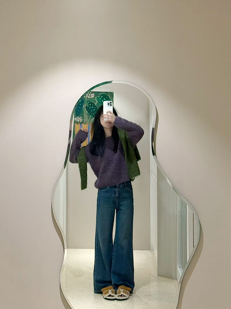 Suéter de manga larga con cuello redondo