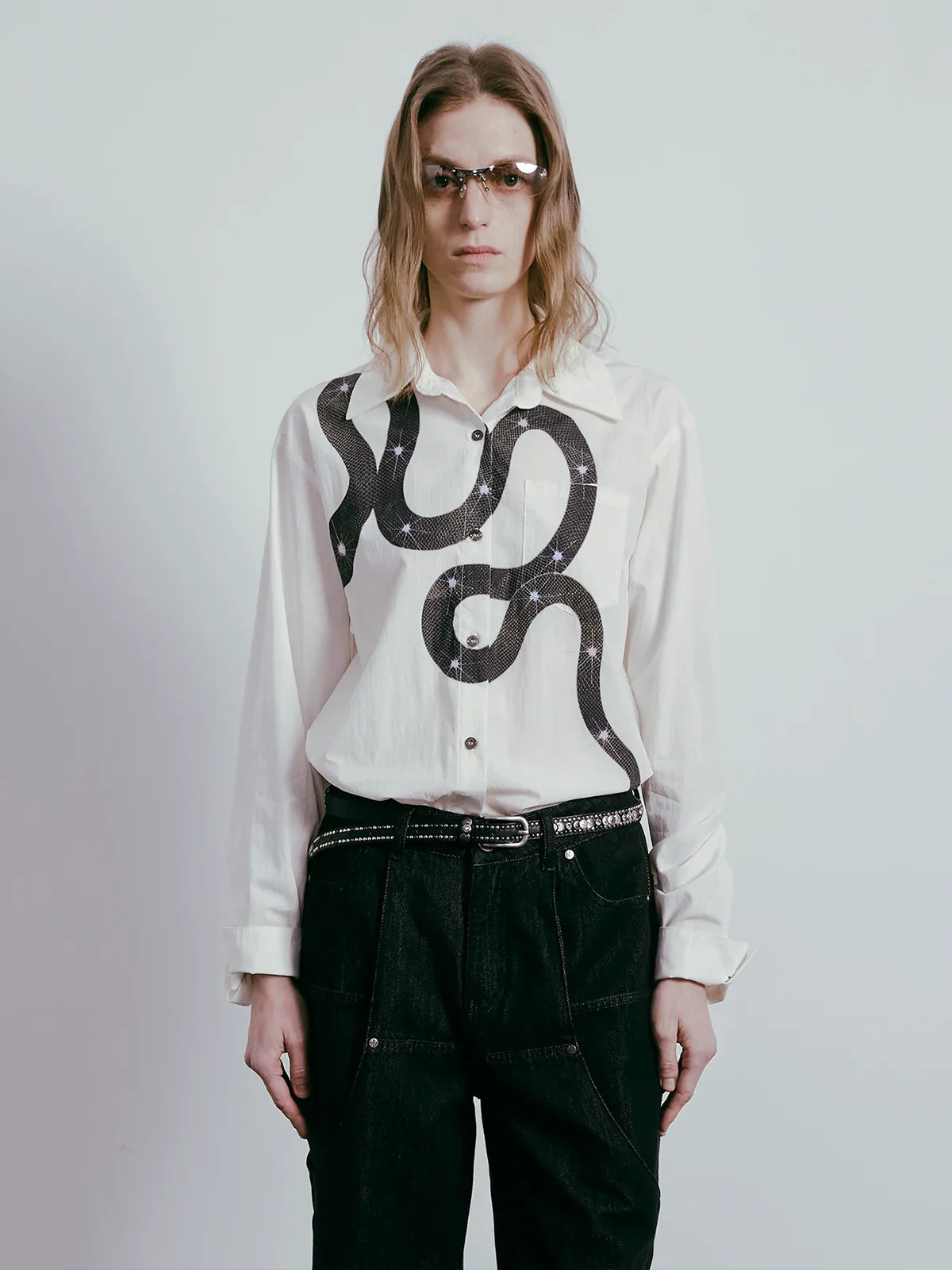 Snake Print Long Sleeve Shirt