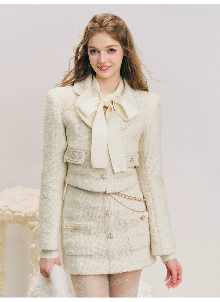 Button Up Cropped Jacket & Short Skirt Setup