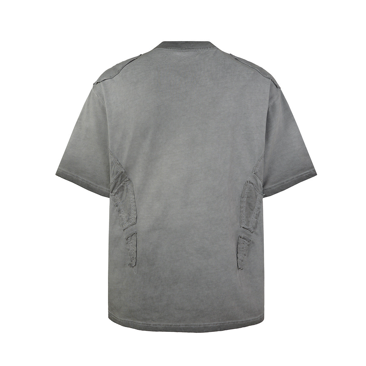 Utility Patchwork Washed Damage Short Sleeve T-Shirt