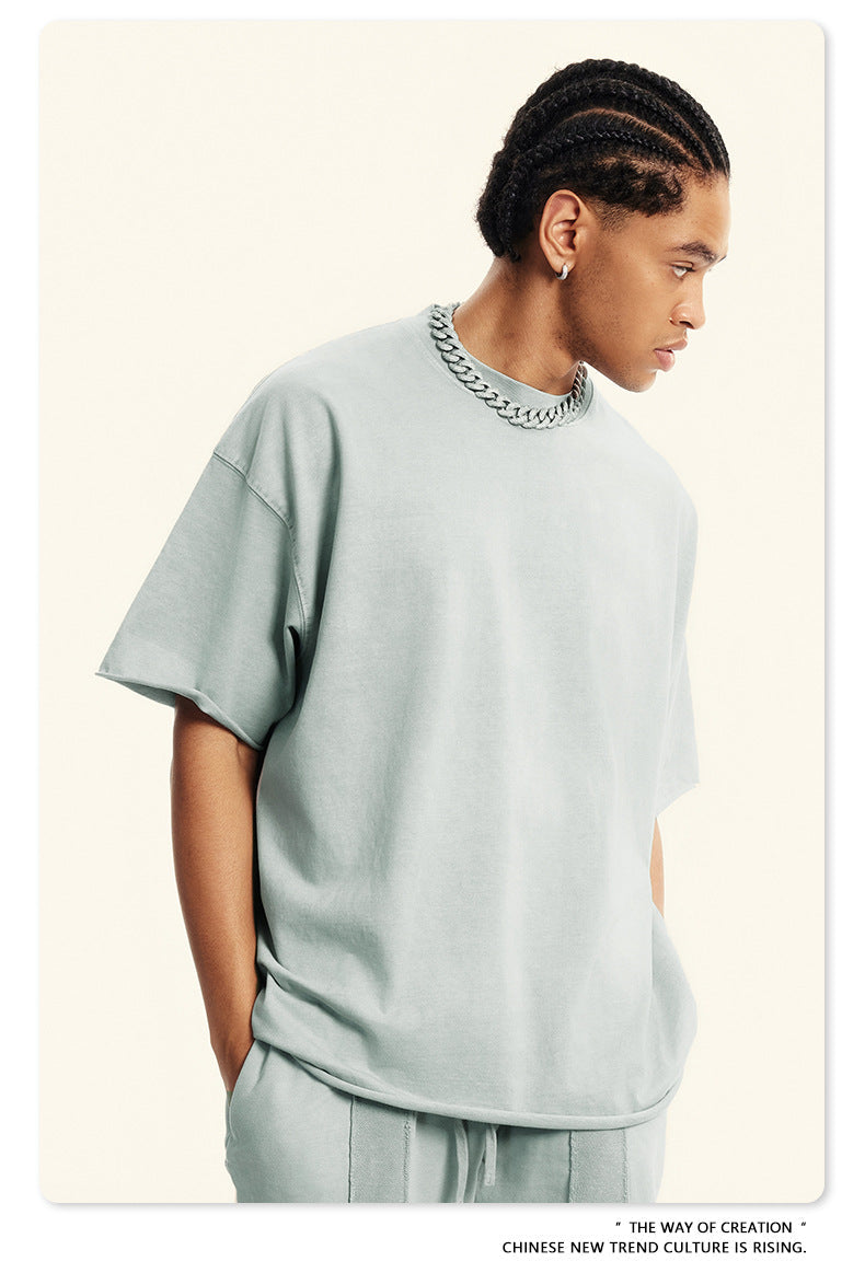 Washed Heavyweight Short Sleeve T-Shirt & Short Sweatpants Setup