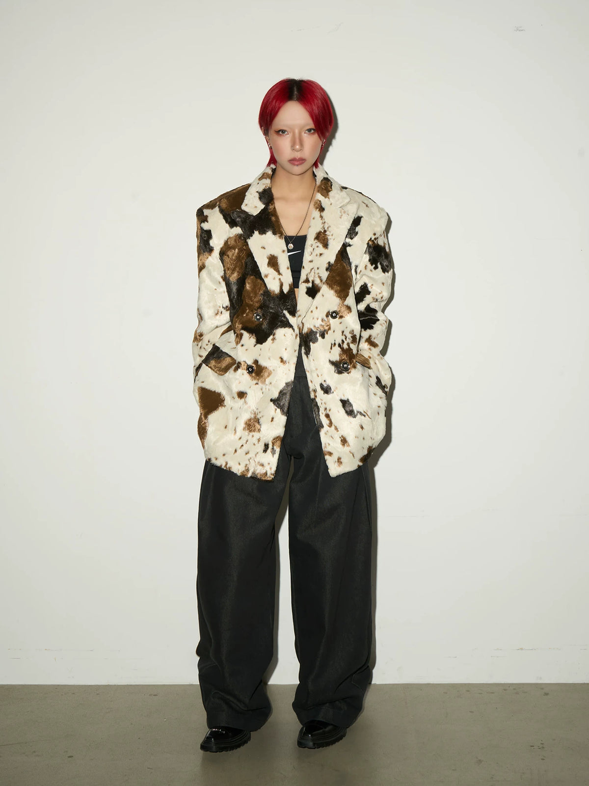 Buckle Design Wide Leg Trousers