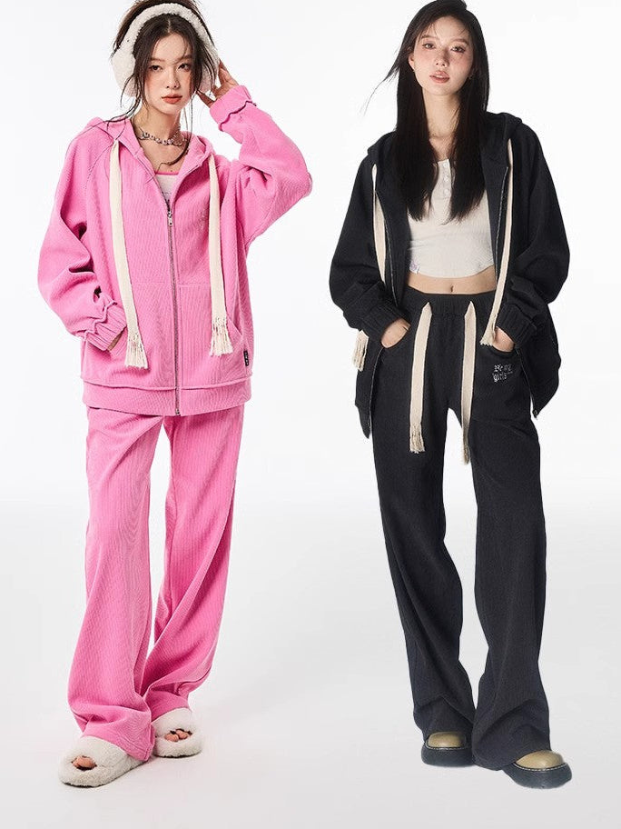 High Waist Sporty Straight Sweatpants