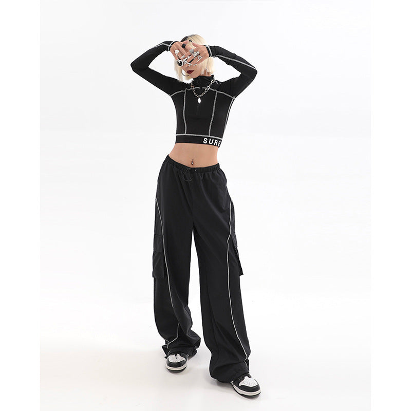 Y2K Striped Baggy Cargo Pants