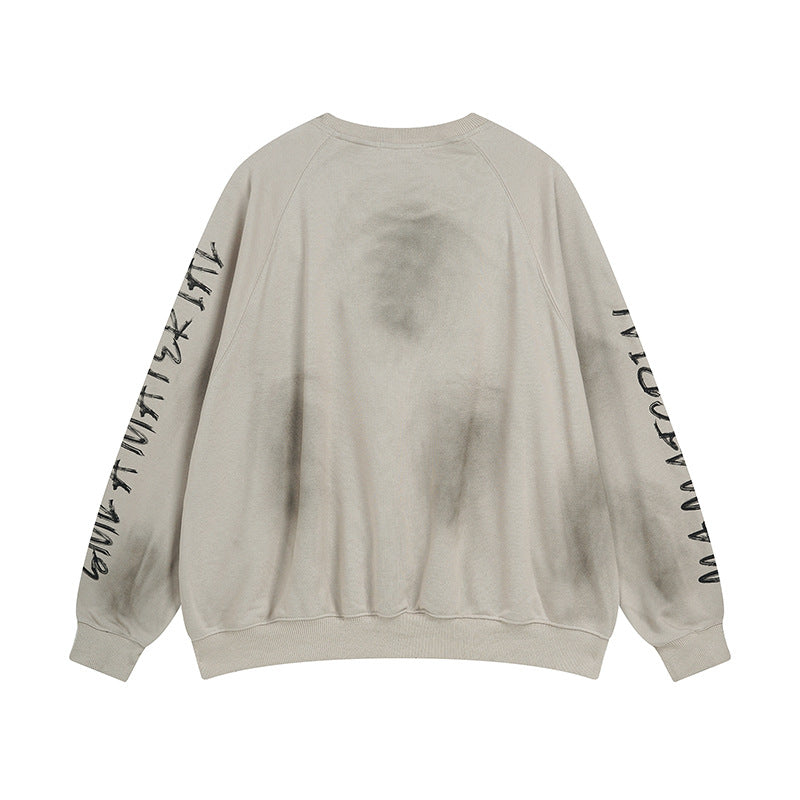 Dirty Washed Logo Print Sweatshirt