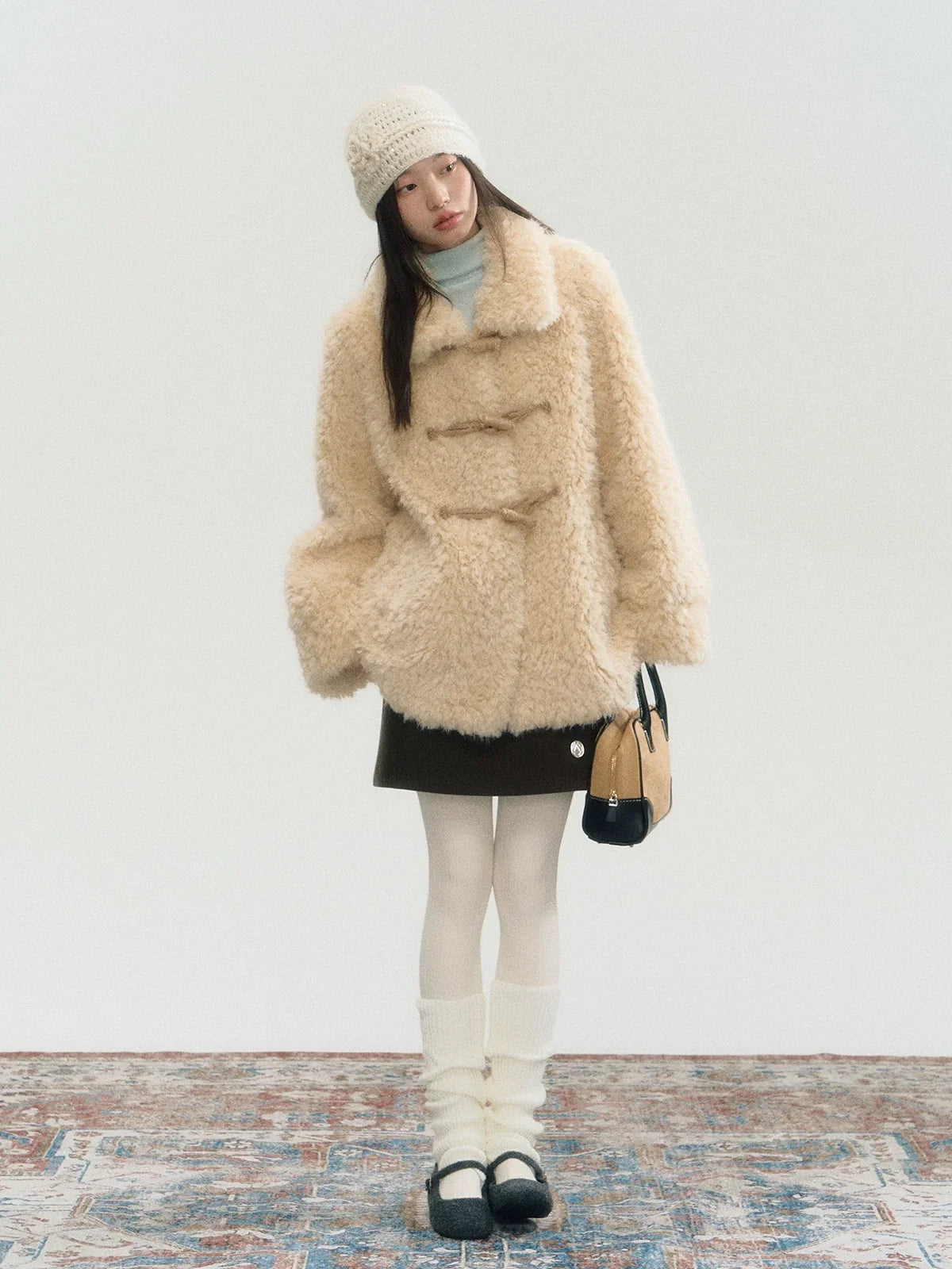 Fake Fur Turn-Down Collar Jacket
