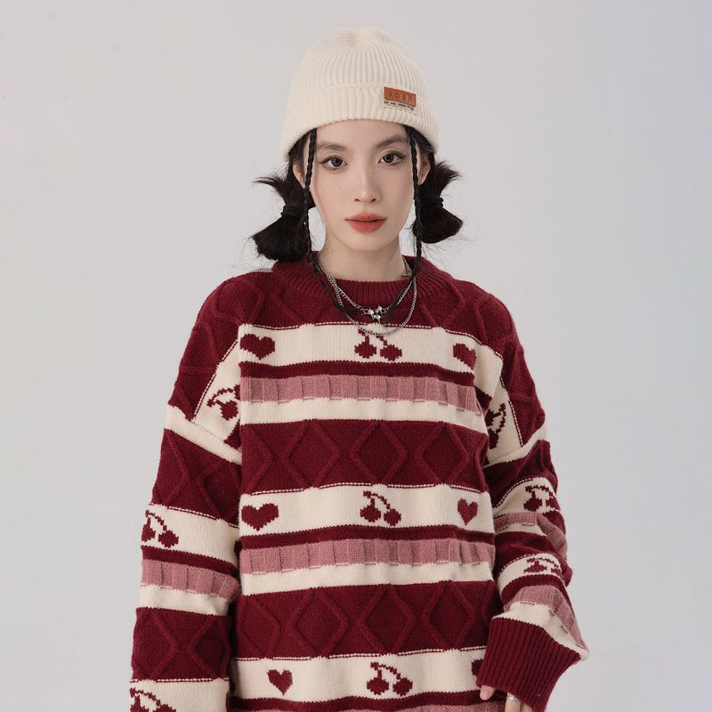 Red Cherry Casual Sweater