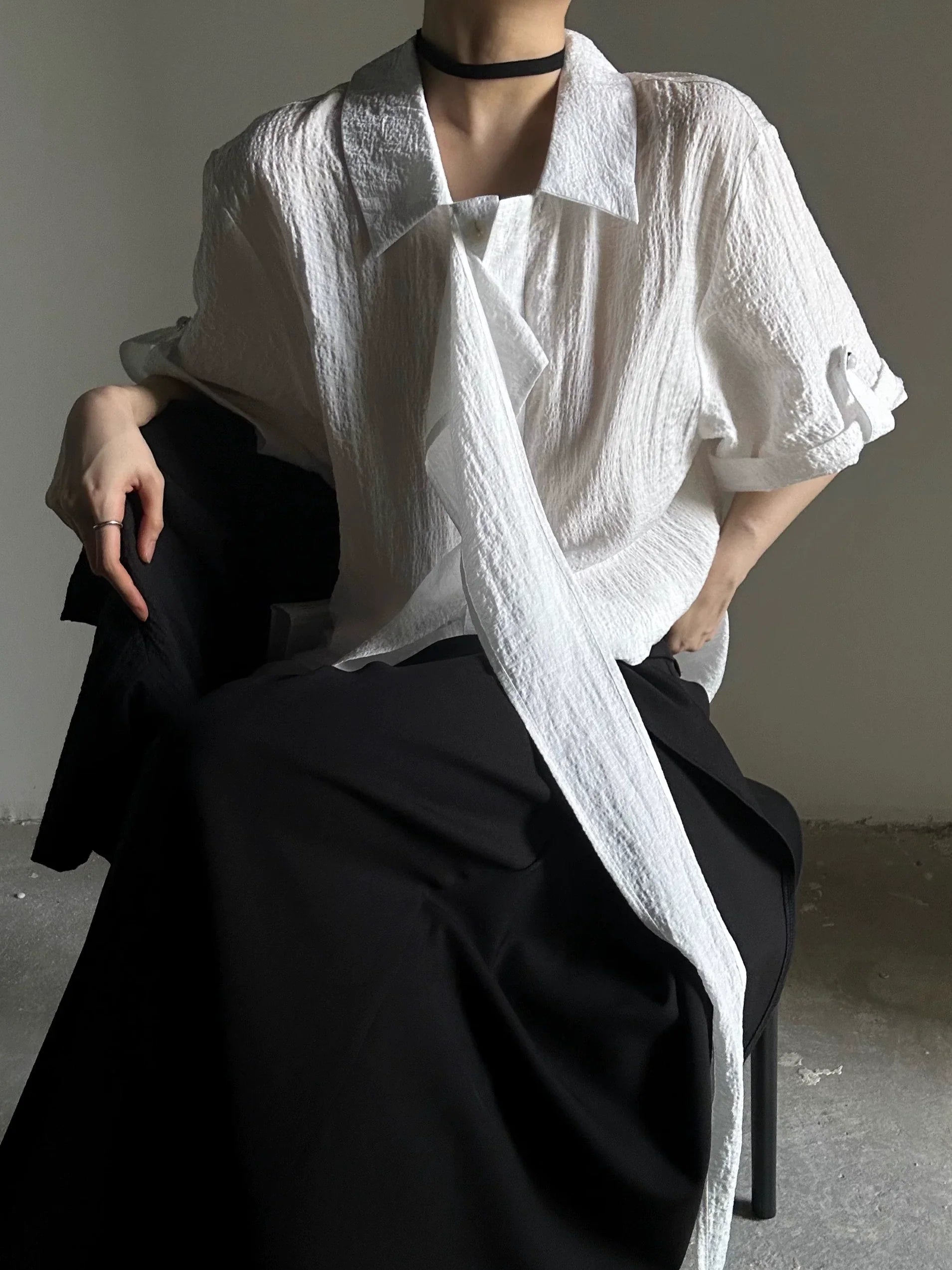 Design Strap Short Sleeve Shirt