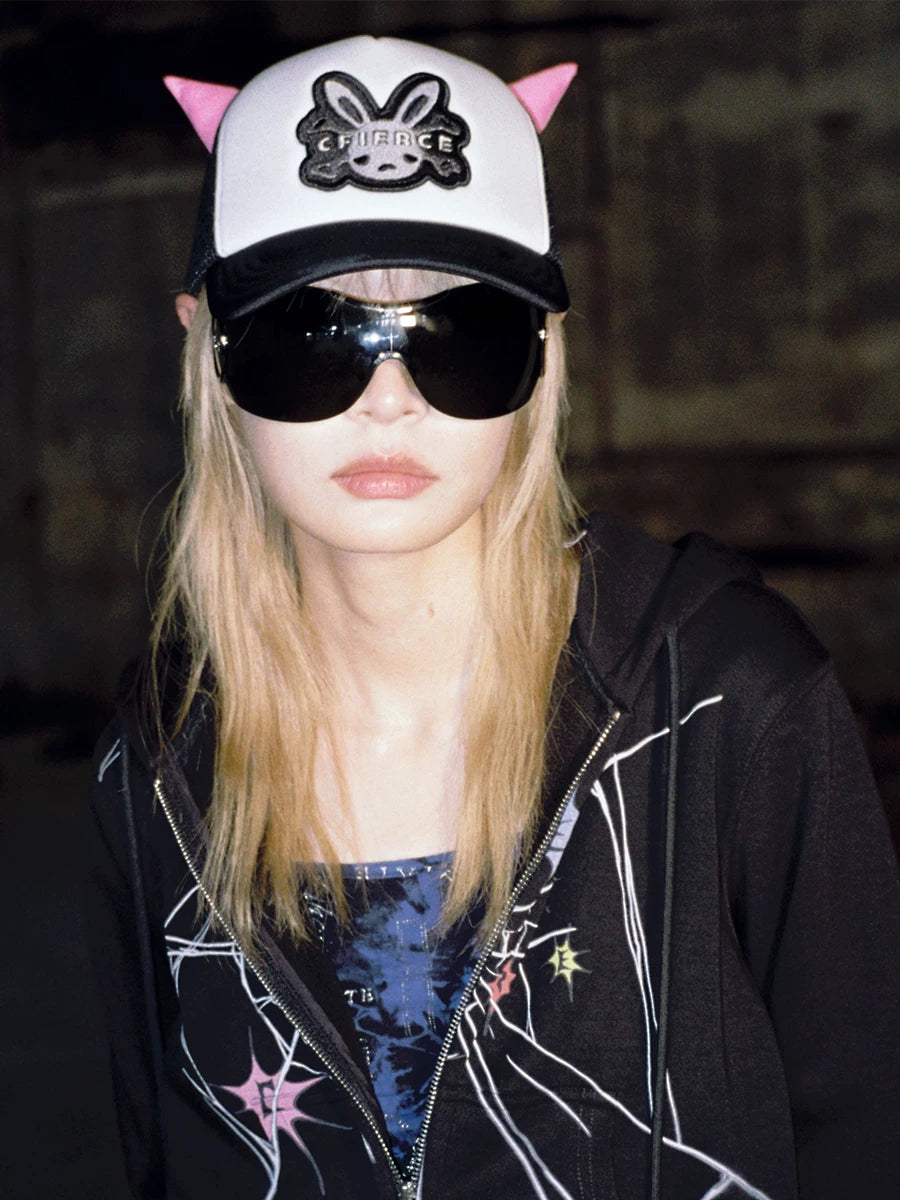 Rabbit Skull Horns Cap