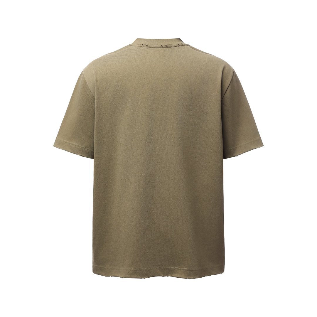 Heavyweight Washed Damage Short Sleeve T-Shirt