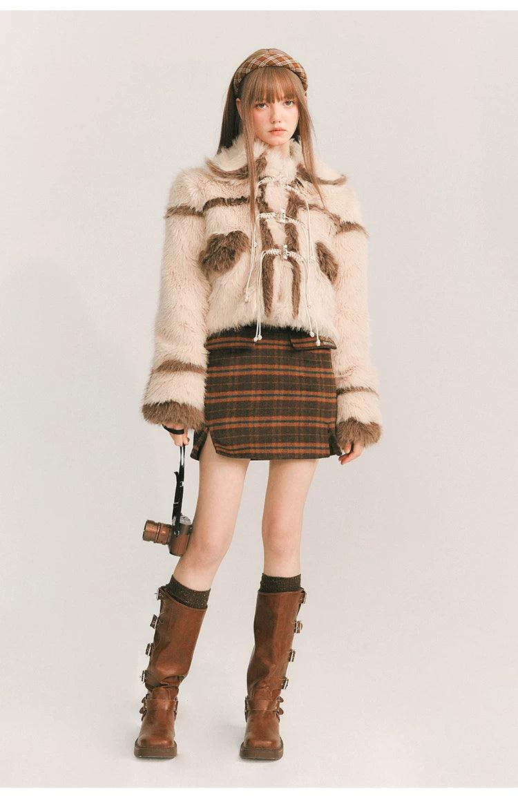 Plaid Wool Skirt