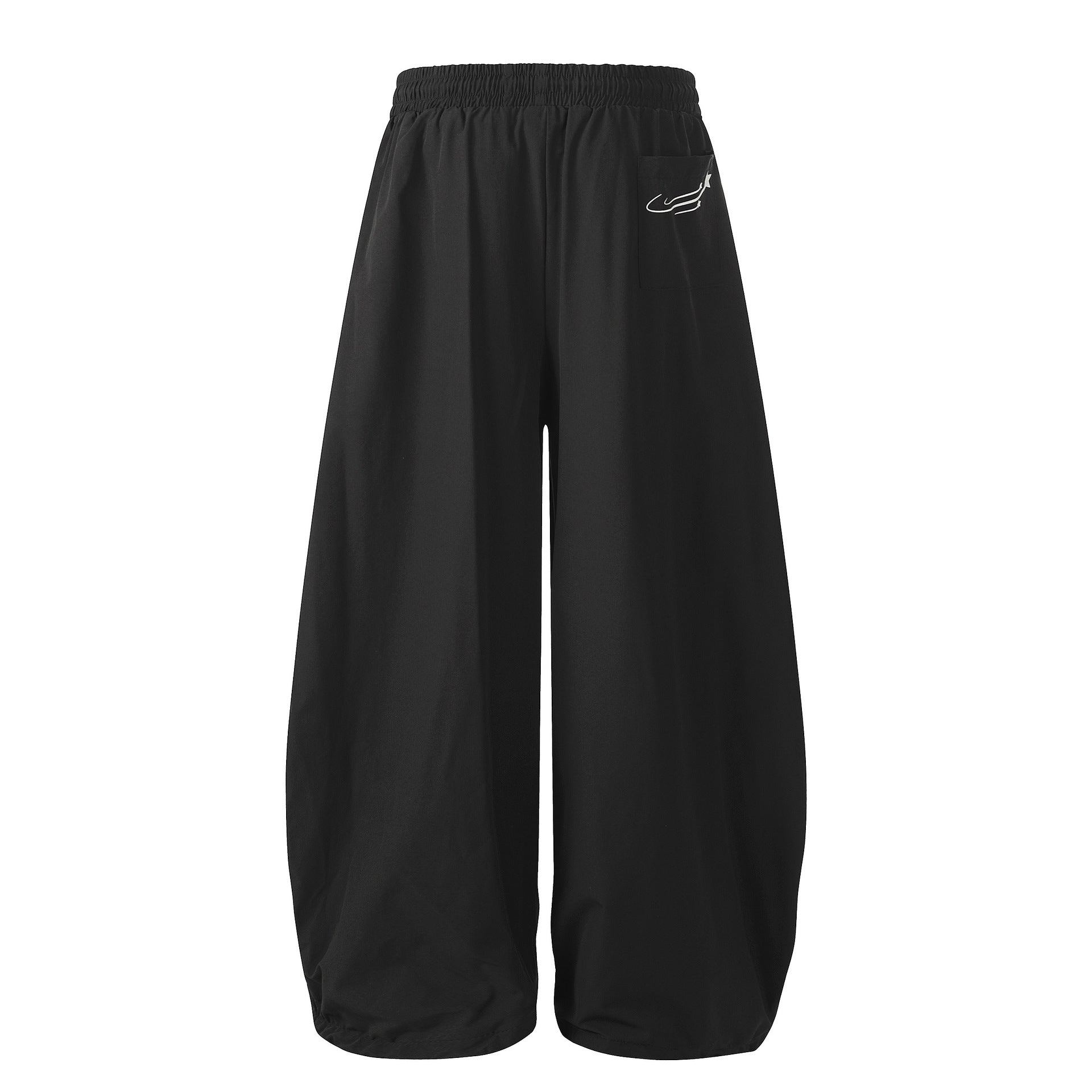 Drawstring Eyelet Wide Leg Pants