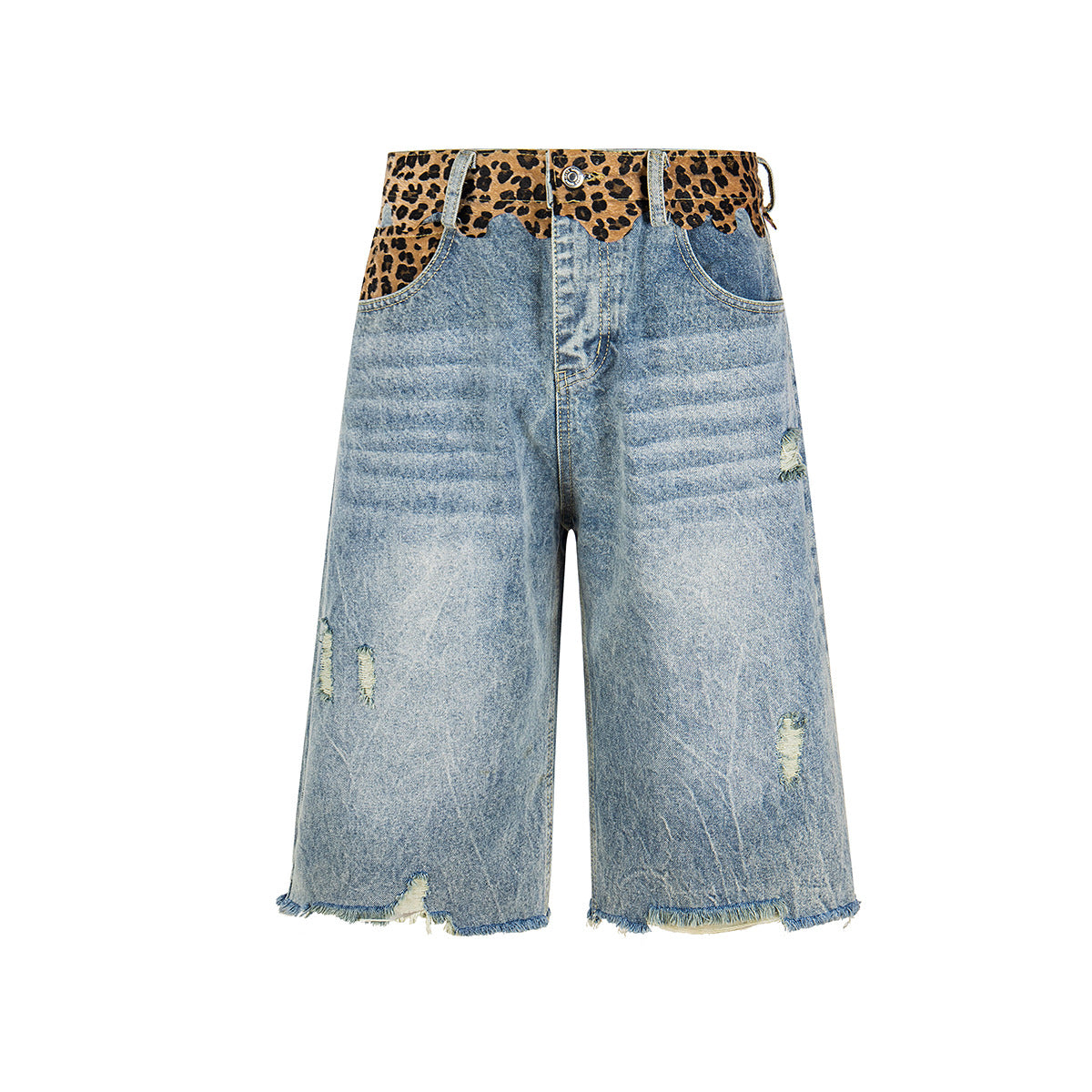 Leopard Print Damage Jort