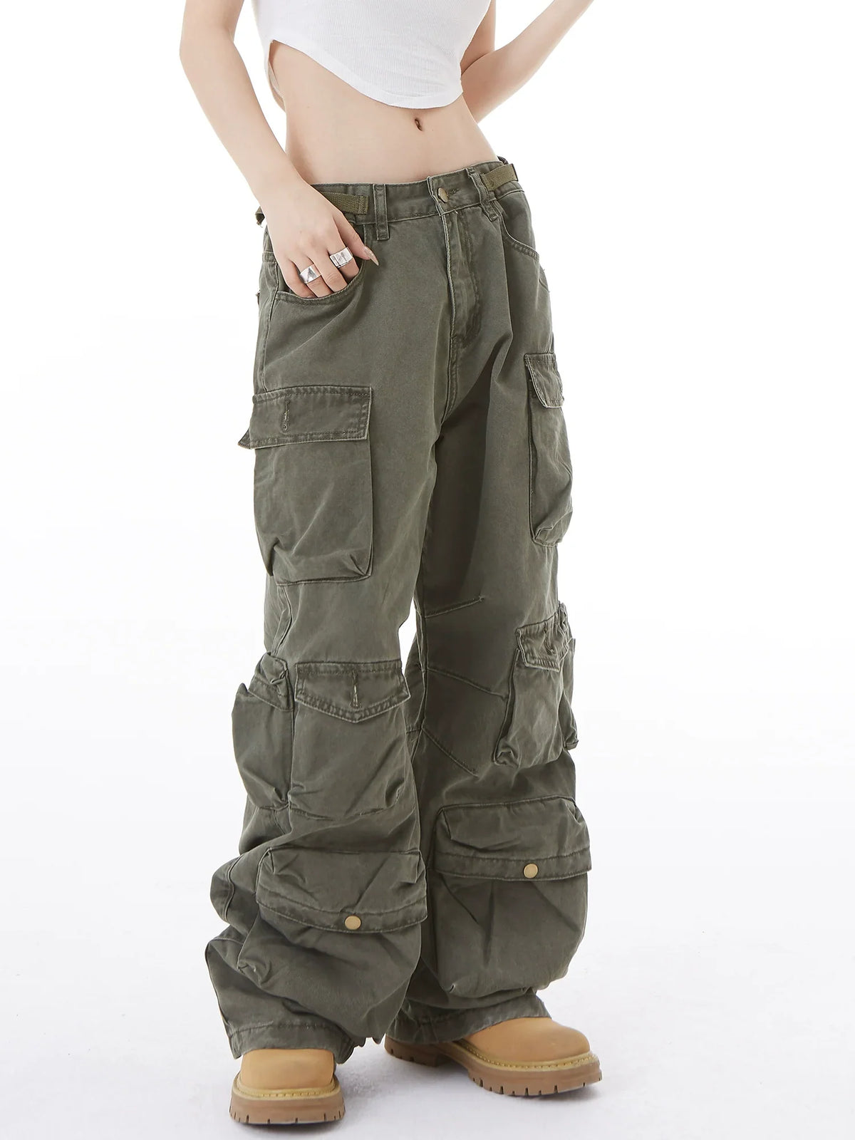 Pantalon cargo large multipoches