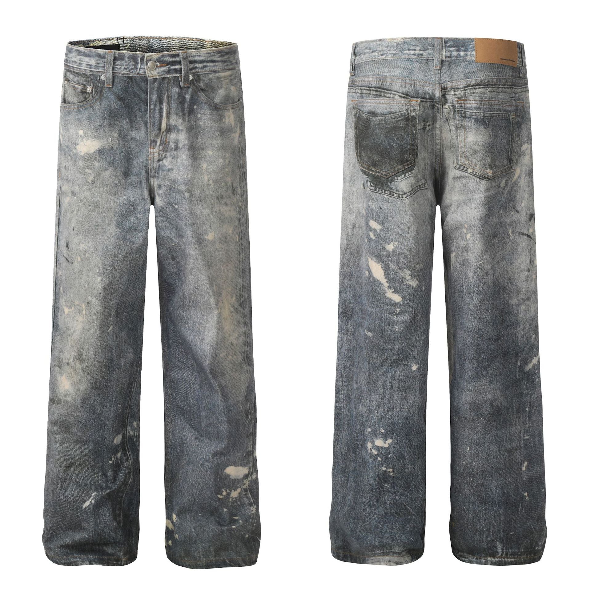 Spray Paint Damage Denim Jeans